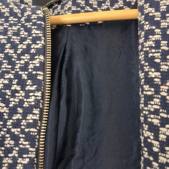 Zara Blazer Jacket Women's Medium Tweed Zippers Pockets Classy Business - Picture 10 of 12